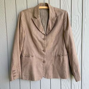 Boden Tan Linen Blazer Effortlessly Stylish and Versatile, Normcore SZ Flex